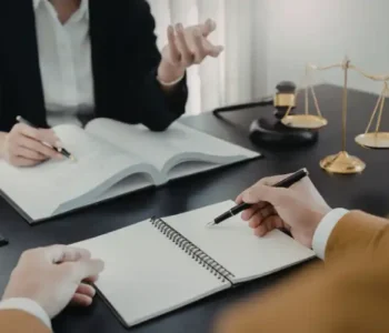 Types of commercial leases UK — solicitor explaining different commercial lease agreement options to business owner at desk