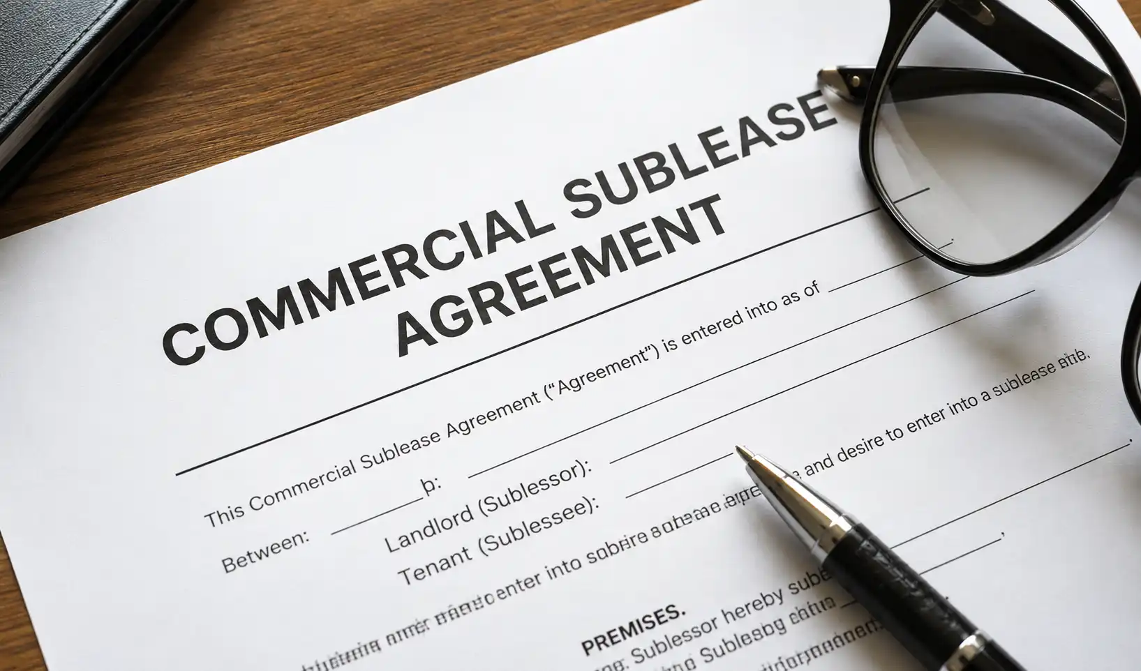 Subletting a commercial lease – landlord and tenant discussing sublease agreement with solicitor