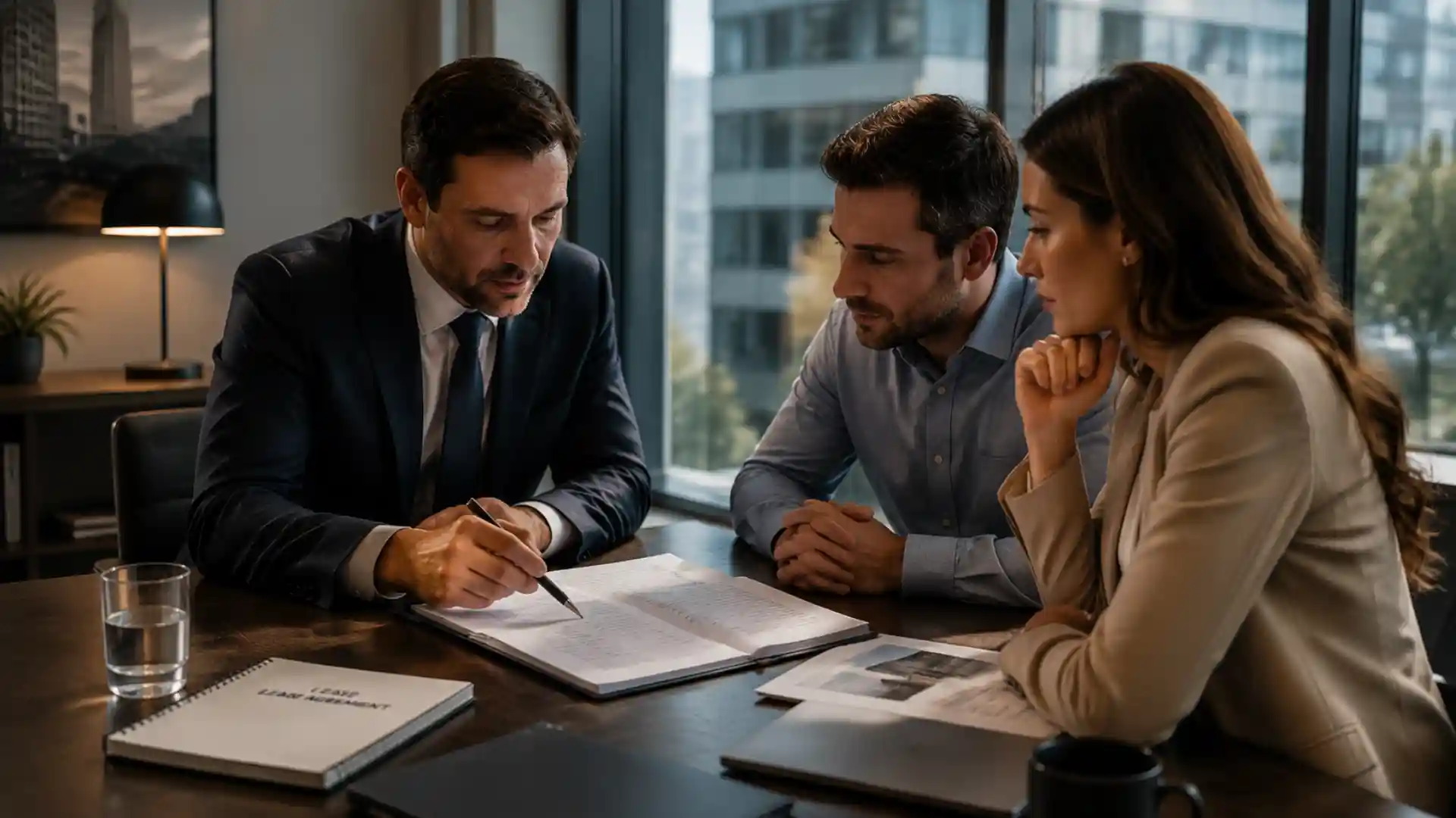 Commercial landlord and tenant reviewing a dilapidations claim schedule at lease end